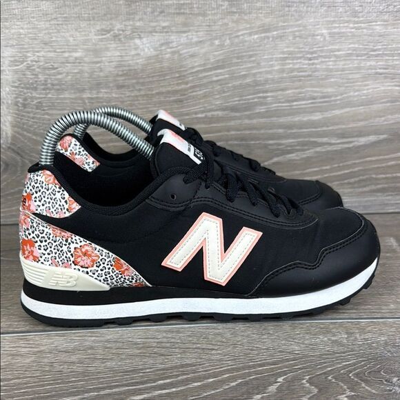 New Balance 515 v3 Women’s Sz 8B Black Leopard Floral Low Top Lace Up Sneakers - Picture 1 of 10
